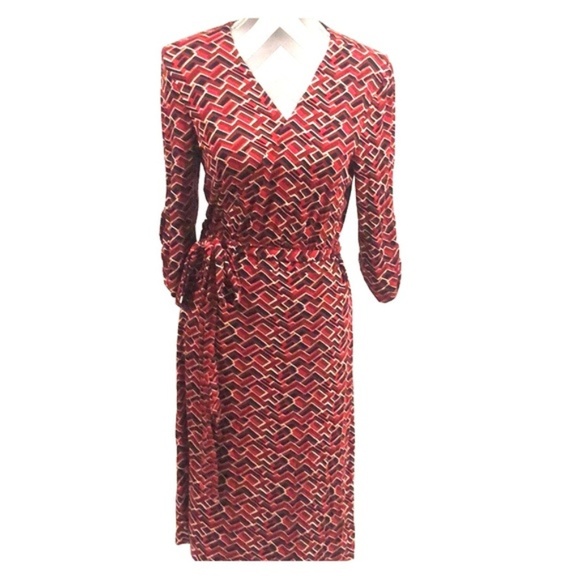 Banana Republic Dresses & Skirts - Banana Republic Stretch Geometric Wrap Dress Sz L